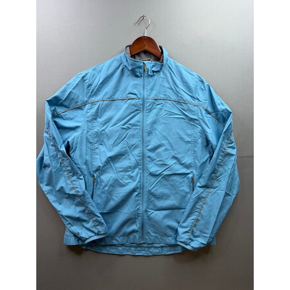 New Balance Windbreaker Jacket Womens Blue Full Zip Mesh Lined Large